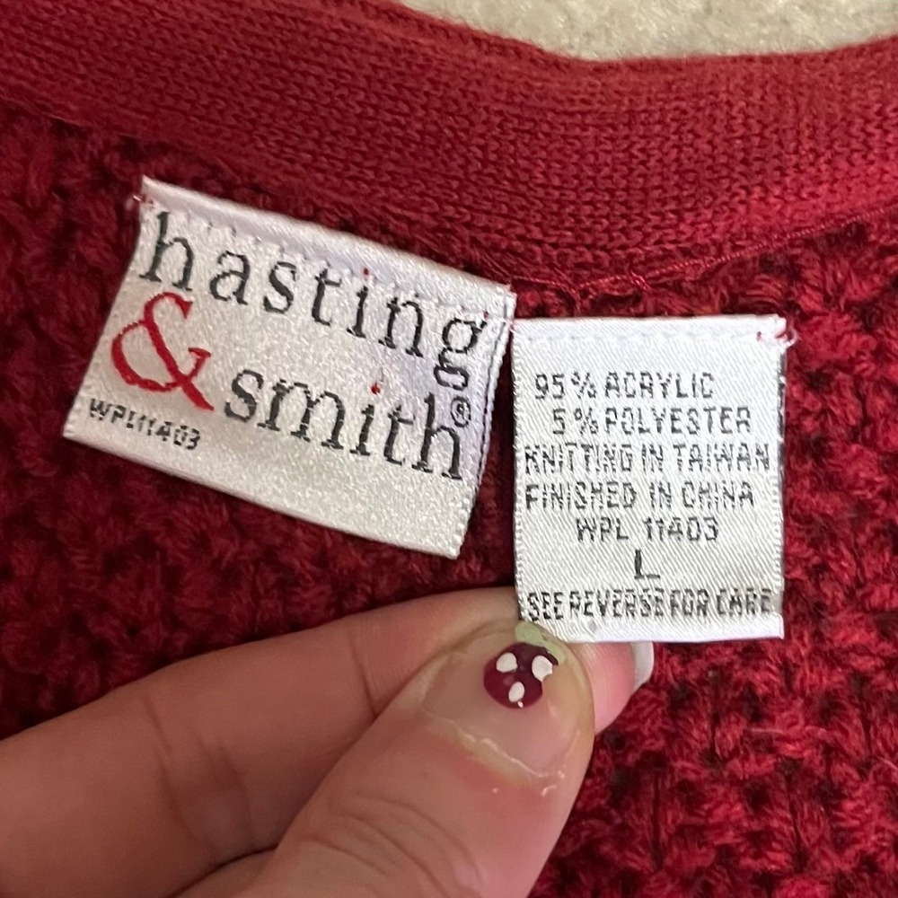 Vintage Hasting & Smith Women's Fair Isle Geometric Knit Sweater Vest Large - Picture 6 of 6